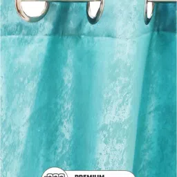 Bianca D`ROMANIO Green Faux Silk 5 Ft. Window Curtain - Set of 2 image 4