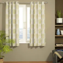 Bianca EL`PESSO Green Faux Silk 5 Ft. Window Curtain - Set of 2 image 1