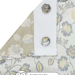 Bianca EL`PESSO Silver & Beige Faux Silk 5 Ft. Window Curtain - Set of 2 image 3