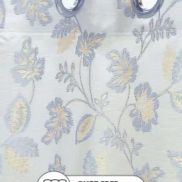 Bianca EL`PESSO Silver & Beige Faux Silk 5 Ft. Window Curtain - Set of 2 image 4