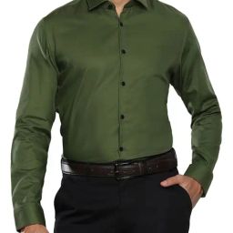 Calvin Klein Burnt Olive Cotton Slim Fit Shirt-picture-29