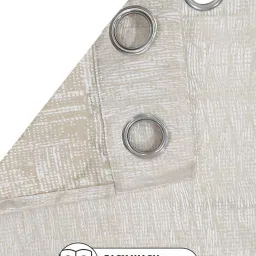 Bianca TREMEZZO Silver & Beige Faux Silk 5 Ft. Window Curtain image 3