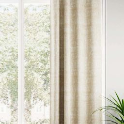Bianca TREMEZZO Silver & Beige Faux Silk 5 Ft. Window Curtain image 1
