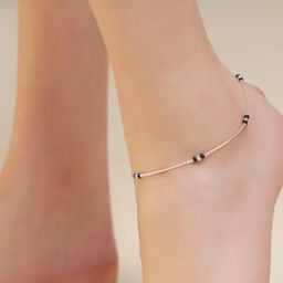 Zavya 925 Silver Shimmering Harmony Rhodium-Plated Anklet with Beaded Accents for Women-image-39