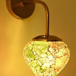 SOMIL Green & Orange Printed Glass Cylinder Shaped Wall Lamp-image-66