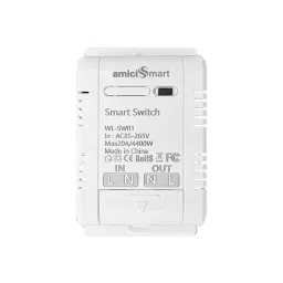 amiciSmart WIFI Switch 20 Amp 4400 W Smart Timer Switch Compatible with Alexa, Google Assistance, 1xWIFI-MINI-20A-0