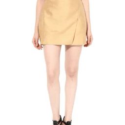 Miss Chase Beige Textured Mini Skirt-image-19