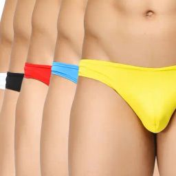 BASIICS by La Intimo Black & Red Solid Briefs (Pack of 5)-picture-36