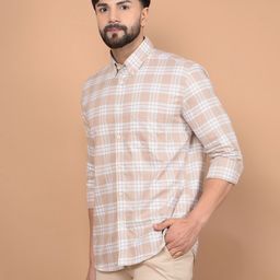Crimsoune Club Men Premium Slim Fit Button-Down Collar Tartan Checked Cotton Casual Shirt-image-44