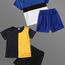 Lofn Unisex Kids Colourblocked T-shirt with Capris-image-85