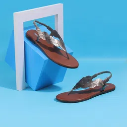Mochi Women Grey Open Toe Flats-image-38