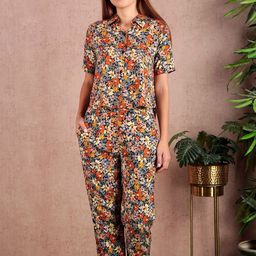DARVI Floral Printed Short Sleeves Shirt With Trousers-picture-28