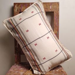 Vanchai Off-White Antique Organic Cotton Cushion Cover-image-4