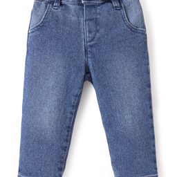 Babyhug Denim Full Length With Stretch Washed Jeans - Medium Blue-image-50