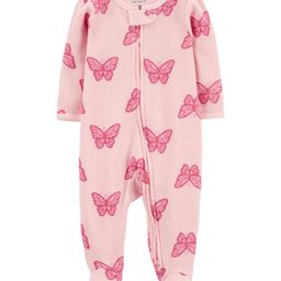 Carter's Full Sleeves Sleepsuit With Butterfly Print - Pink-image-56