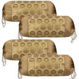 Kuber Industries Bolster Covers Polyester Bolster Cover Set Diwan Bolster Cover Set Bolster Pillow Cover Banarasi Gola Masand Cover 16x32 Inch Pack of 4 Golden-picture-11