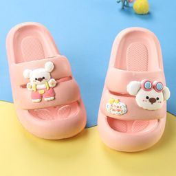 Oh! Pair Slip On Clogs with Bear Applique - Pink-image-19