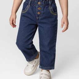 Mark & Mia Cotton Lycra Full LengthPaper Bag Waist Jeans - Navy Blue-image-78