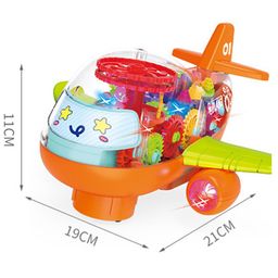 VGRASSP Gear Display Transparent Vehicle Toy for Kids 360 Degree Rotating Concept Racing with 3D Flashing LED Lights and Music Small Plane (Colour may vary) image 3