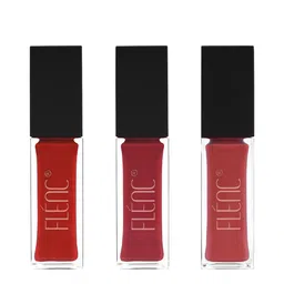 FLENC 3Pc Ritzy Smudge-Proof Glossy Liquid Lipstick- 10ml Each-Rome- Moscow- Montreal-34