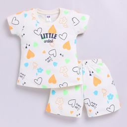 Nottie Planet Girls Printed T-shirt with Shorts-picture-53