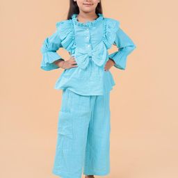 Nature Nook Kids Girls Pure Cotton Top With Palazzos-image-46
