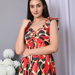 VYMO Geometric Print Sweetheart Neck Twisted Bralette Top-picture-16