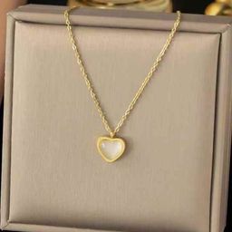 GOLDIWALA Stainless Steel Gold-Plated Heart Shaped Pendant With Chain-3