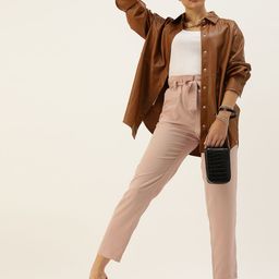 Style Quotient Women Nude-Coloured Relaxed Regular Fit Solid Trousers-image-43