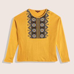 Sangria Teen Girls Yoke Design Pullover-image-10