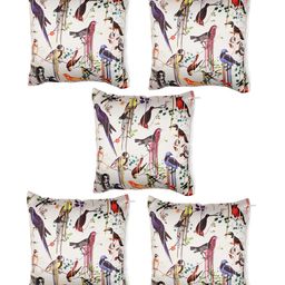 Soumya Multicoloured Set of 5 Quirky Square Cushion Covers image 2