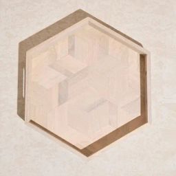 Westside Home Beige Hexagonal Wooden Serving Tray-44
