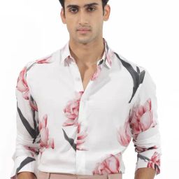 Rare Rabbit White Boxy Fit Floral Shirt-picture-43