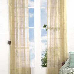 Maspar Yellow Viscose Door Curtain - Set of 2-picture-3
