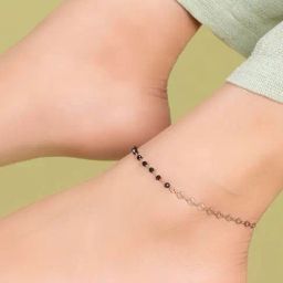 Zavya 925 Silver Rose Gold Delight Beaded Chain Anklet for Women-image-62