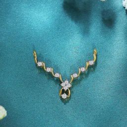 P.N.Gadgil Jewellers Princess Yellow Gold & Diamond Tanmaniya Mangalsutra For Women-image-86