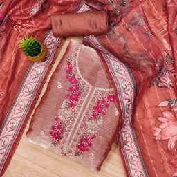 Blissta Floral Embroidered Unstitched Dress Material-image-51