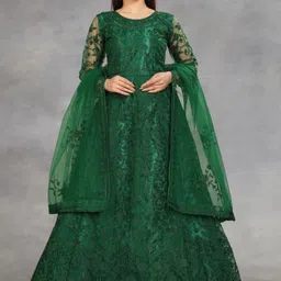 Aika Floral Embroidered Pure Silk Semi-Stitched Dress Material-image-67