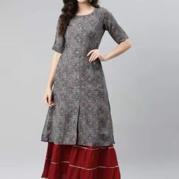 Aarika Blue Cotton Printed Straight Kurta-image-79