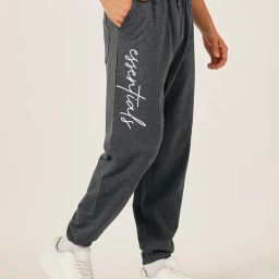 Styli Grey Cotton Relaxed Fit Joggers-image-16