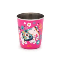 Chumbak Elephant In The Jungle Pink Stainless Steel Tumbler - Set of 1-image-3