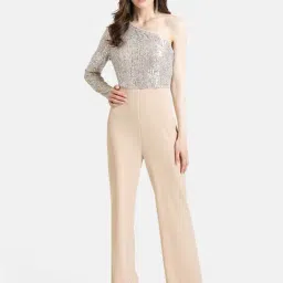 Kazo Beige Embellished Jumpsuit-image-23