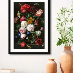 999Store Multicolor MDF Flowers Guldasta Printed Paper Wall Painting - Set of 1-30