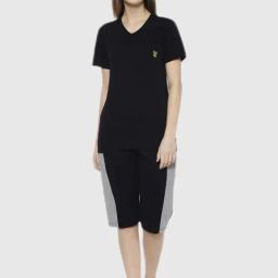 Vimal Jonney Black Regular Fit Pajama Set-image-80