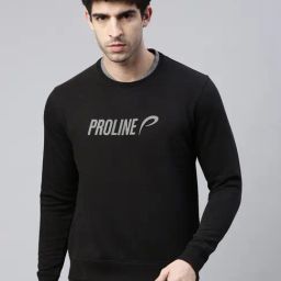 Proline Active Black Cotton Comfort Fit Printed Sweatshirts-15