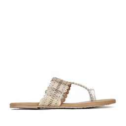 Bata Women's Golden Toe Ring Sandals-image-46
