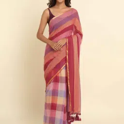 Suta Multicolor Chequered Saree Without Blouse-picture-37