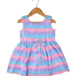 poplins Kids Multicolor Striped Frock Dress-picture-37