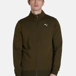 Puma Olive Cotton Slim Fit Jacket-image-30