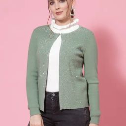 Mafadeny Green Embellished Shrug-image-66